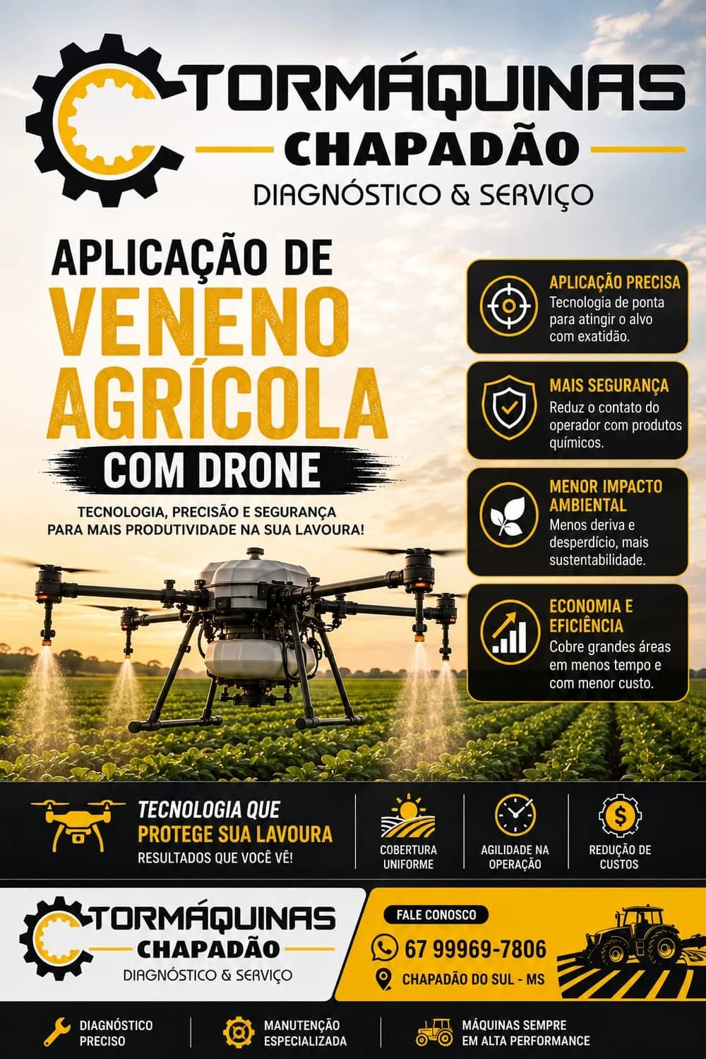 Aplicação agrícola com drone — Tormáquinas Chapadão